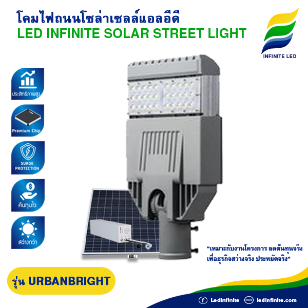 โคมไฟถนนโซล่าเซลล์ LED INFINTE SOLAR STREET LIGHT รุ่น URBANBRIGHT