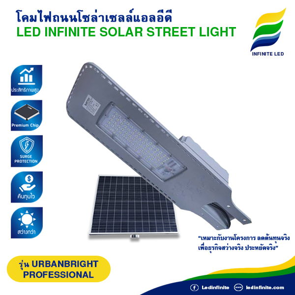 โคมไฟถนนโซล่าเซลล์ LED INFINTE SOLAR STREET LIGHT รุ่น URBANBRIGHT (PROFERSSIONAL)