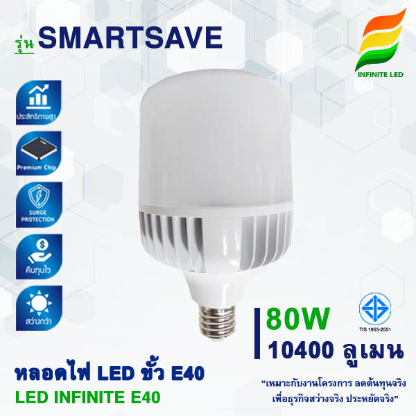 หลอดไฟ LED E40 รุ่น SMARTSAVE 80W