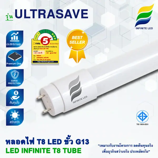 หลอดไฟ LED หลอด LED หลอด LED ยาว LED T8 หลอดนีออน LED - ULTRASAVE
