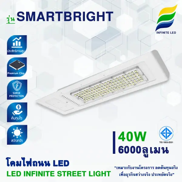 INFINITE LED STREET LIGHT LED SMARTBRIGHT 40W 6000lm