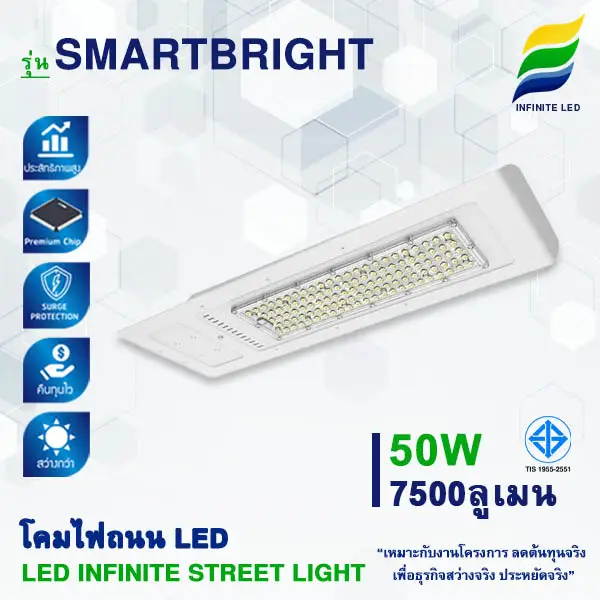 INFINITE LED STREET LIGHT LED SMARTBRIGHT 50W 7500lm