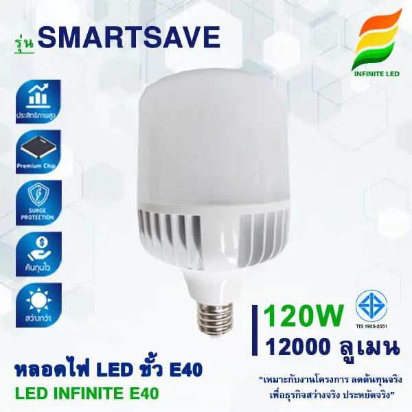 หลอดไฟ LED E40 รุ่น SMARTSAVE 120W